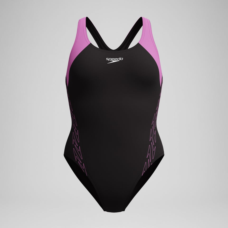 Women's HyberBoom Splice Racerback Swimsuit Black/Pink