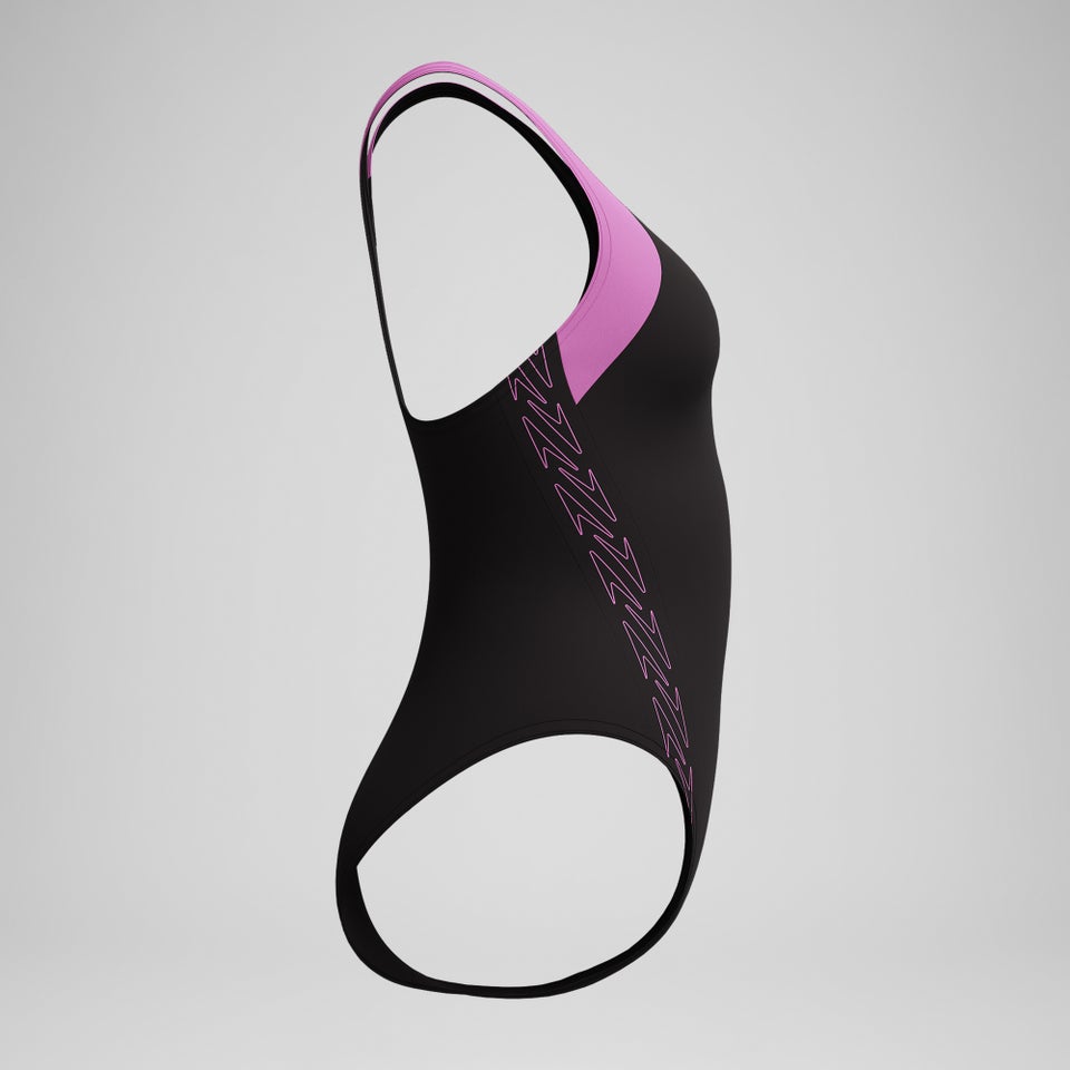 Women's HyberBoom Splice Racerback Swimsuit Black/Pink