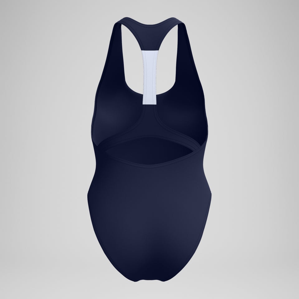 Women's Jetstream Colourblock Logo Racerback Swimsuit Navy/White