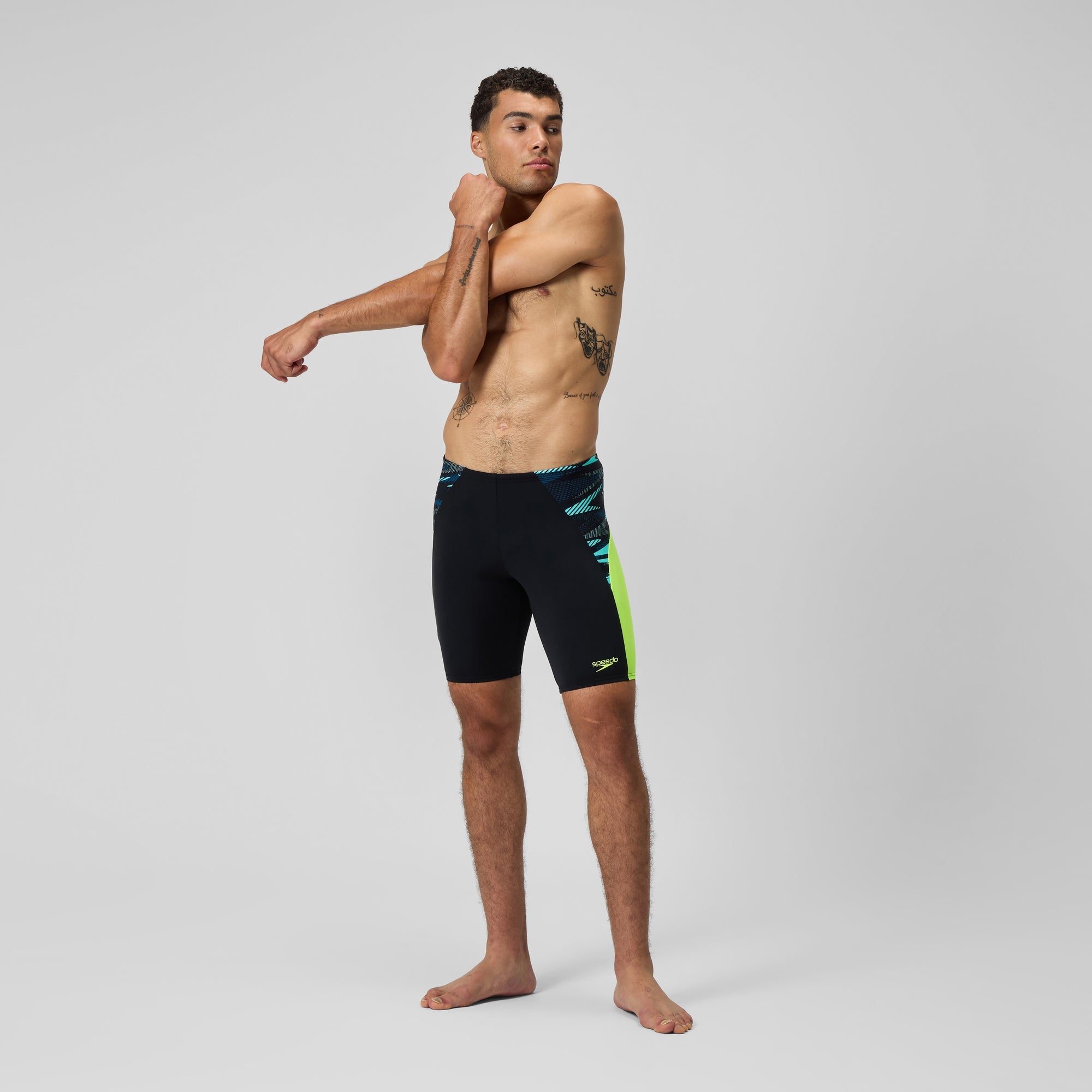 Men's Endurance+ Max Splice Jammer Black/Yellow | Speedo UK