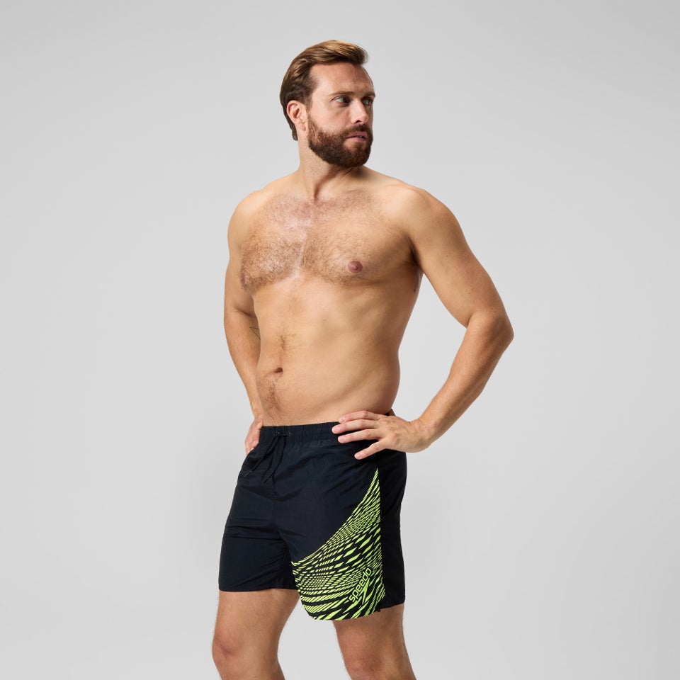 Men's Medley Logo 16" Swim Trunks Black/Yellow