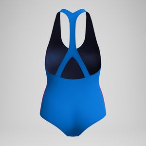 Jetstream Boyleg-Badeanzug in Colourblock-Optik Blau/Rot für Damen