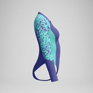 Maillot de bain Femme à manches longues bleu/vert