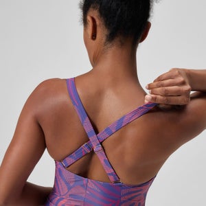 Women's Shaping V Neck One Piece Pink/Orange