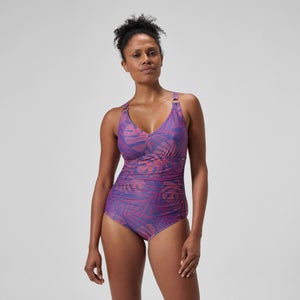 Women's Shaping V Neck Swimsuit Pink/Orange