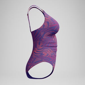 Women's Shaping V Neck One Piece Pink/Orange