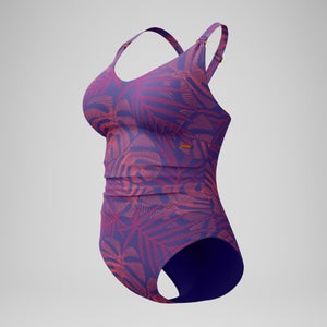 Women's Shaping V Neck One Piece Pink/Orange