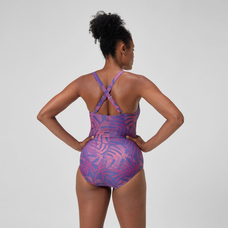 Women's Shaping V Neck One Piece Pink/Orange