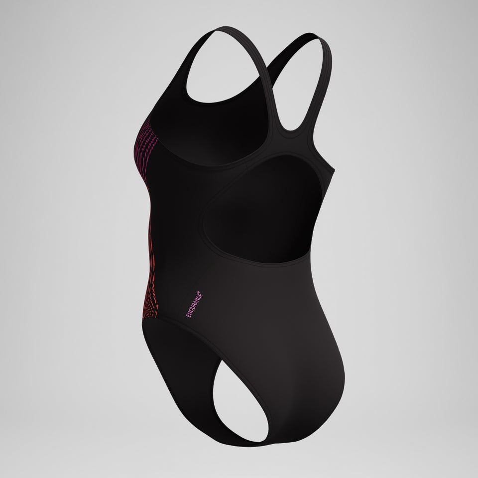 Women's Placement Muscleback Swimsuit Black/Pink
