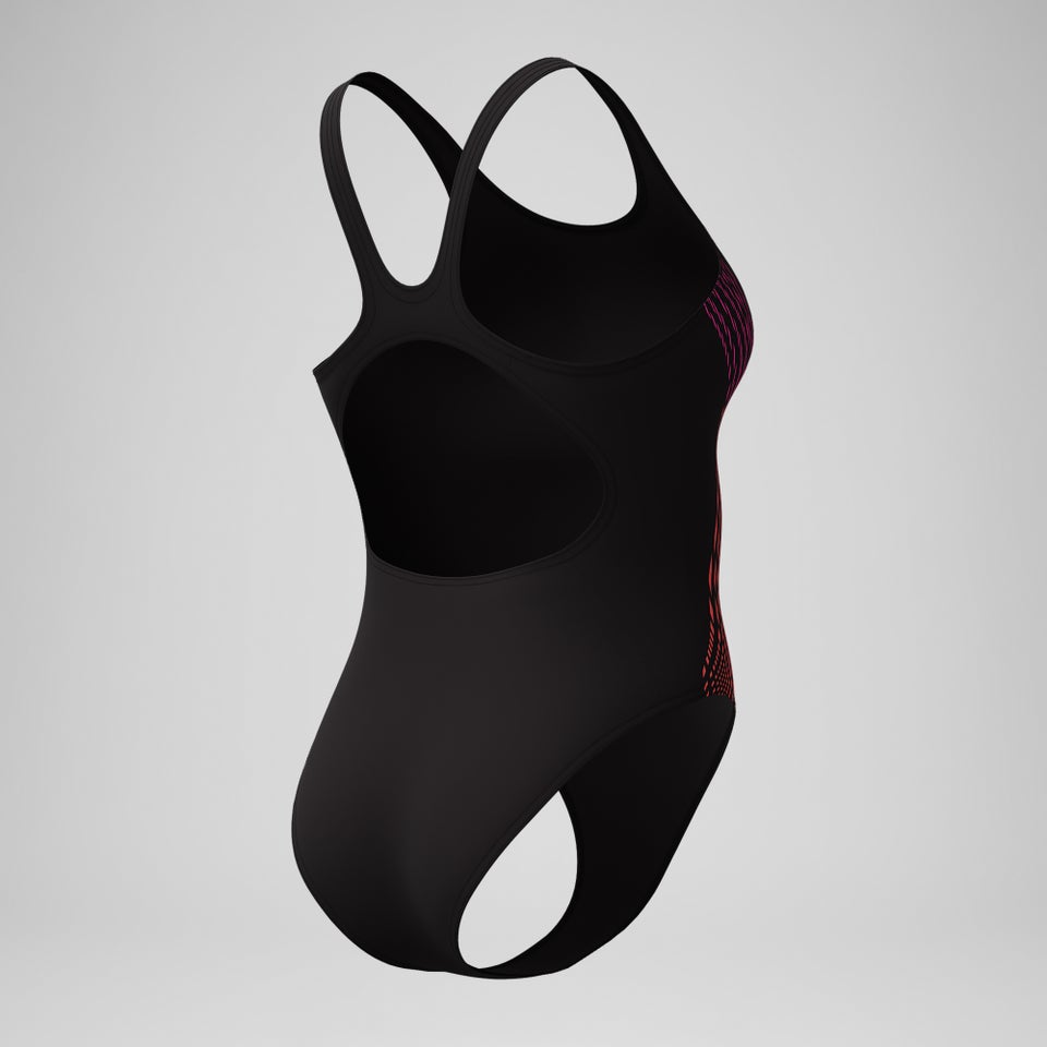 Women's Placement Muscleback Swimsuit Black/Pink