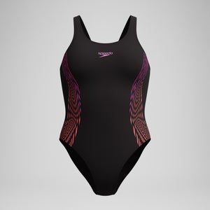 Women's Placement Muscleback Swimsuit Black/Pink