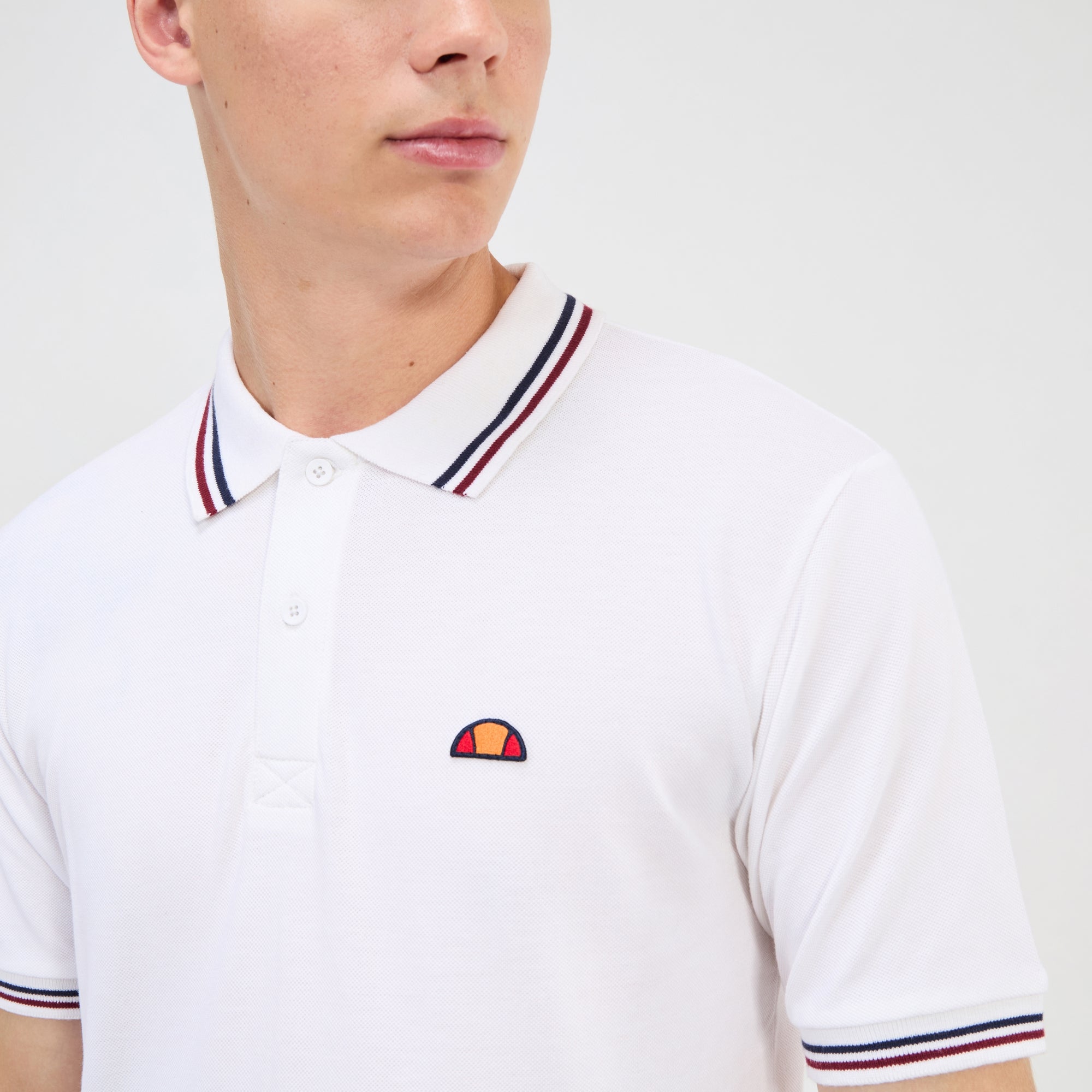 Men's Rooks Polo White/Navy/Red | ellesse UK