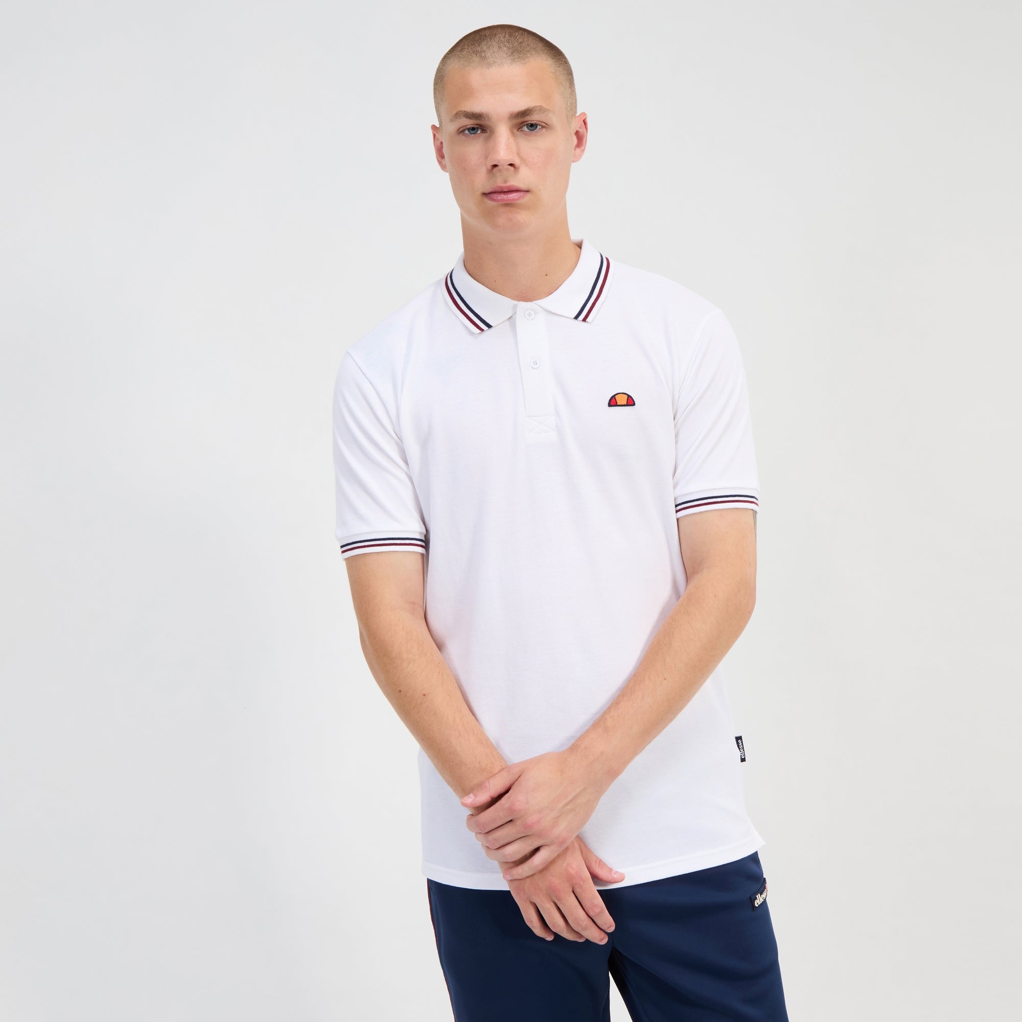 Men's Rooks Polo White/Navy/Red | ellesse UK