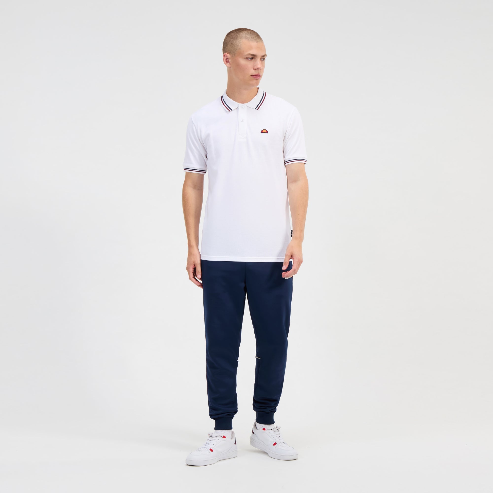 Men's Rooks Polo White/Navy/Red | ellesse UK