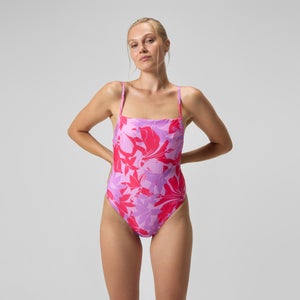 Bedruckter Badeanzug mit verstellbaren dünnen Trägern Rot für Damen - 32