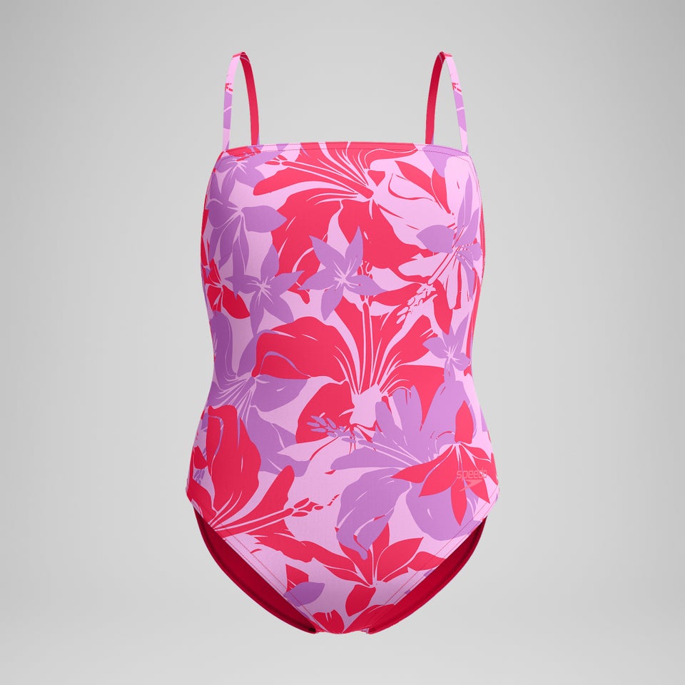 Bedruckter Badeanzug mit verstellbaren dünnen Trägern Rot für Damen