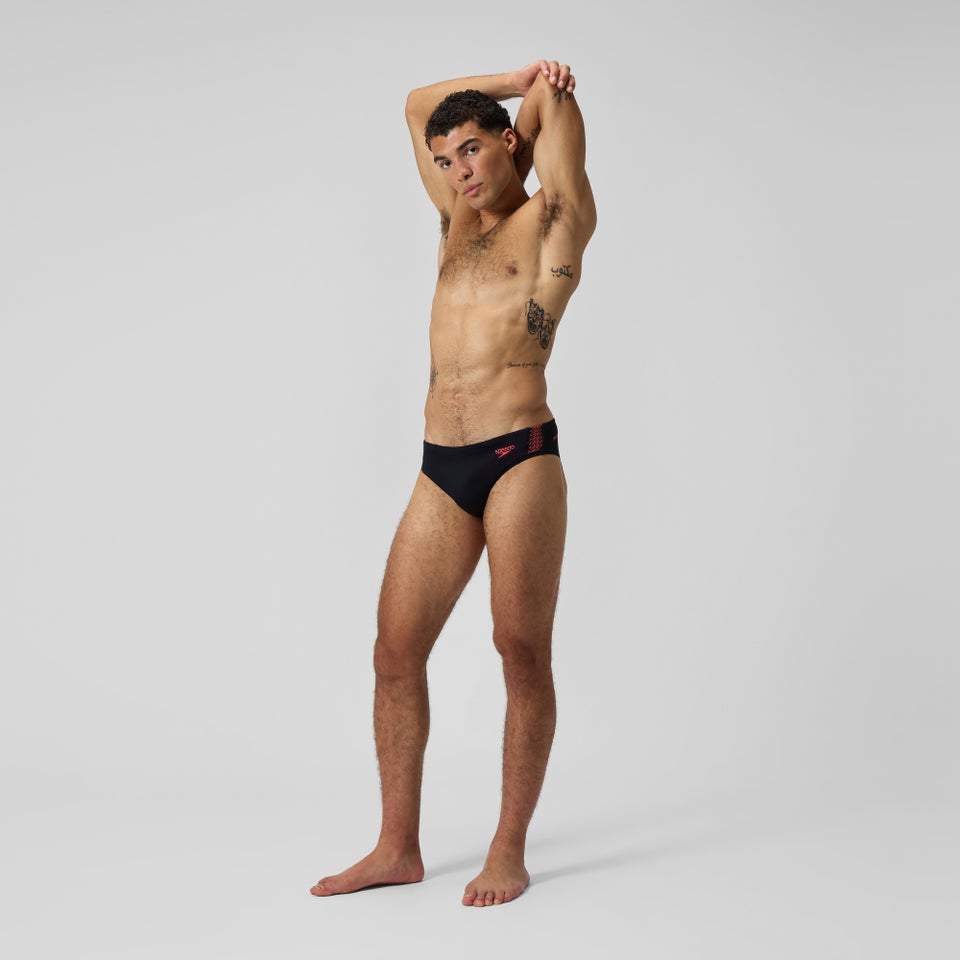 Men's HyperBoom Splice Brief Black/Coral