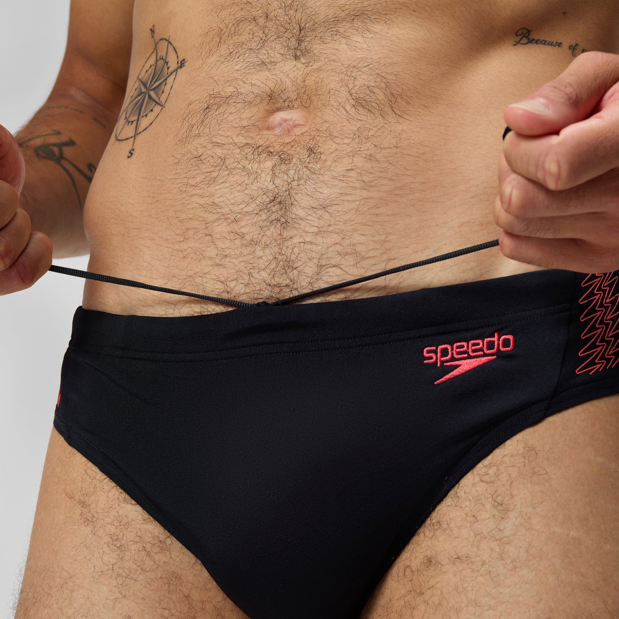 Men's HyperBoom Splice Brief Black/Coral | Speedo USA