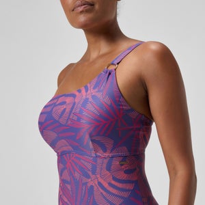 Asymmetrischer formender Badeanzug Pink/Orange für Damen