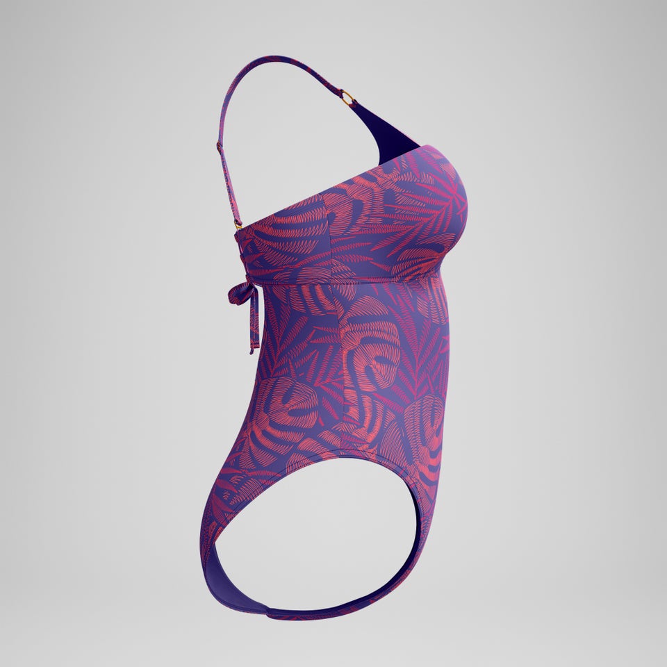 Maillot de bain Femme effet galbant Asymmetric rose/orange