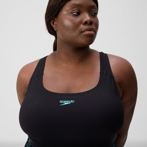 Women's Plus Size Placement Medalist Swimsuit DarkTeal/Green