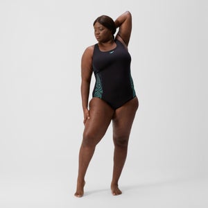 Women's Plus Size Placement Medalist Swimsuit DarkTeal/Green