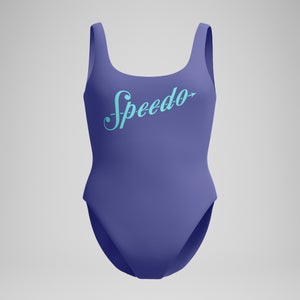 Maillot de bain Femme Logo Deep dos en U bleu