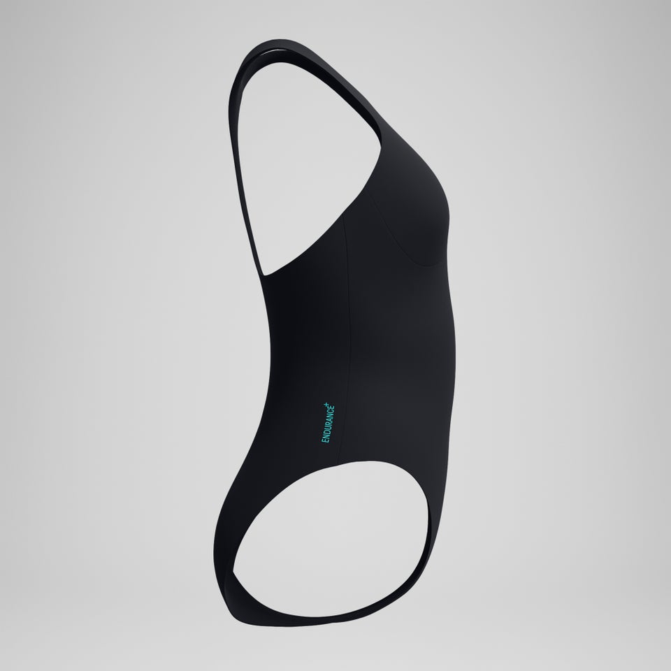 Women's Racer Zip One Piece with Swim Bra Black