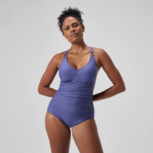 Women's Shaping V Neck Swimsuit Blue