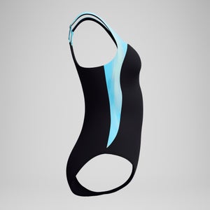 Maillot de bain Femme effet galbant imprimé LunaLustre noir/turquoise
