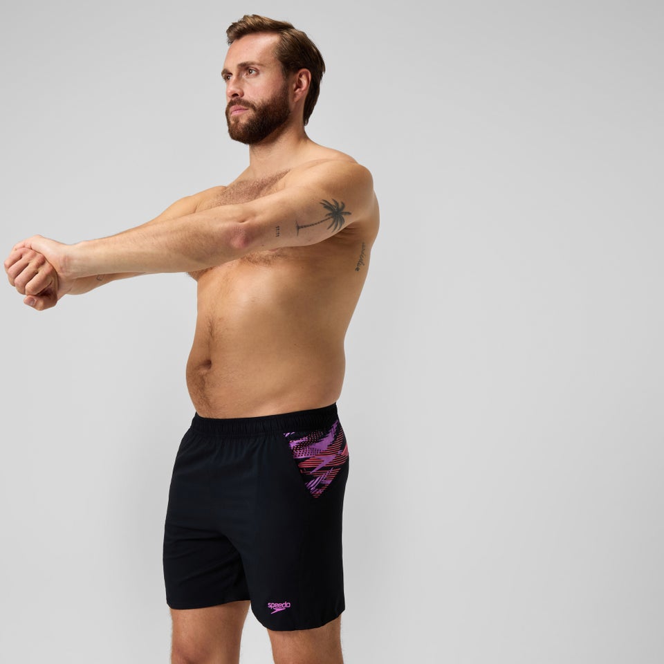 Xpress Lite Panel Badeshorts 40 cm Schwarz/Pink für Herren