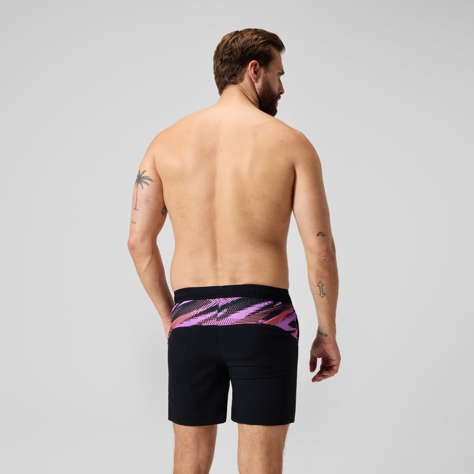 Xpress Lite Panel Badeshorts 40 cm Schwarz/Pink für Herren