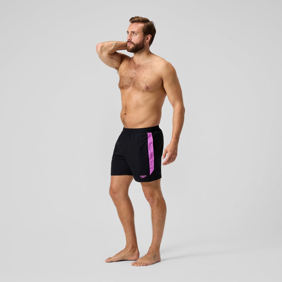 Men's Hyperboom Splice 16" Swim Trunks Black/Pink