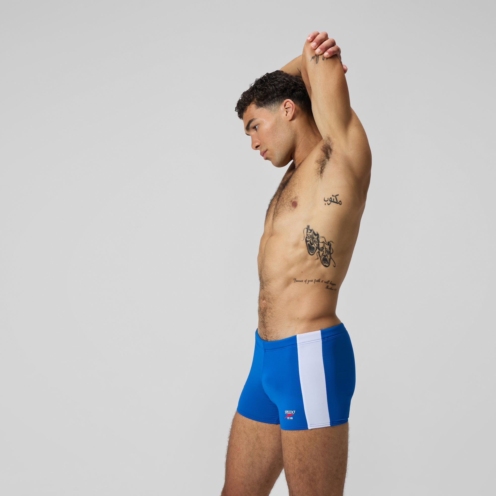 Men's Jetstream Retro Colorblock Square Leg Blue | Speedo USA
