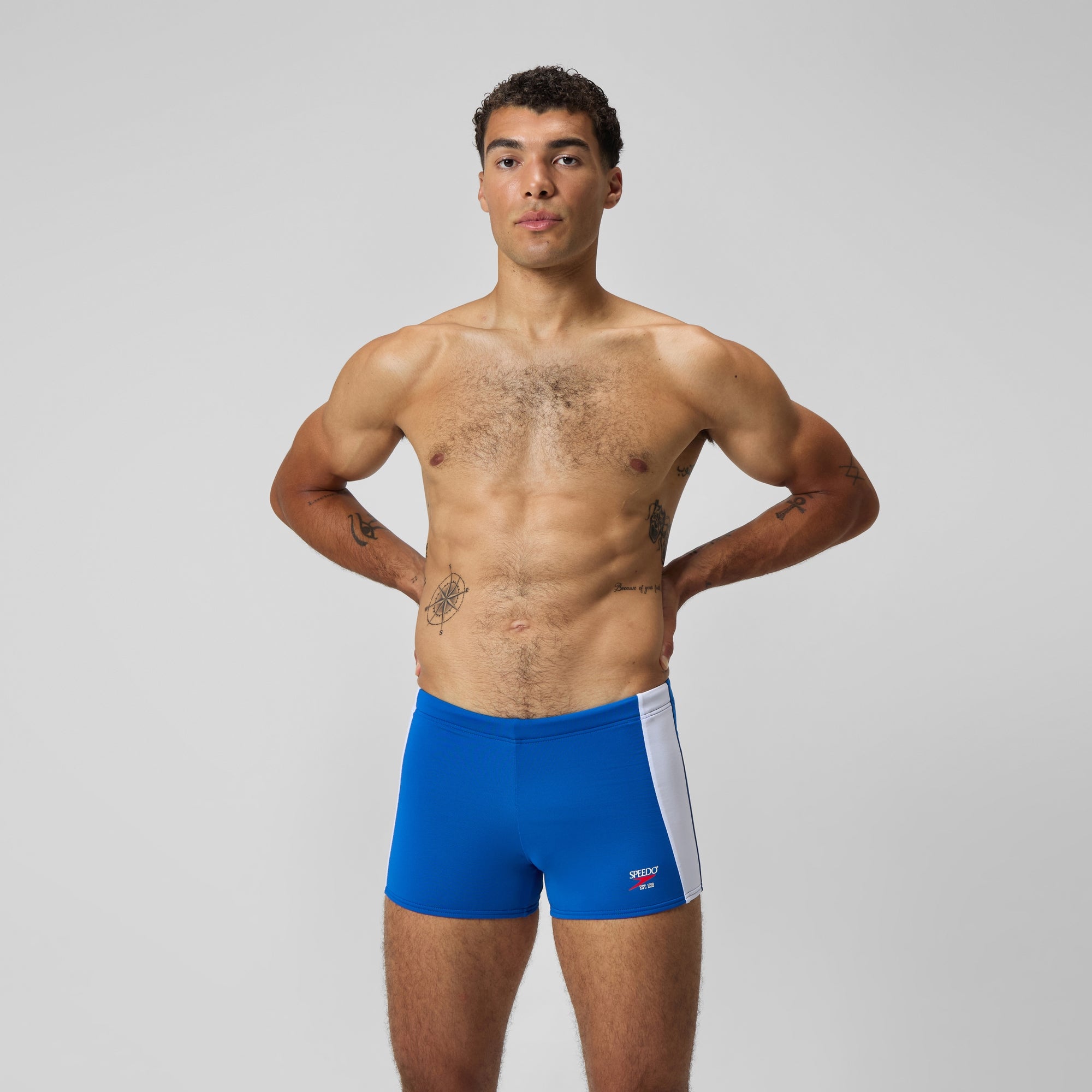 Men's Jetstream Retro Colorblock Square Leg Blue | Speedo USA