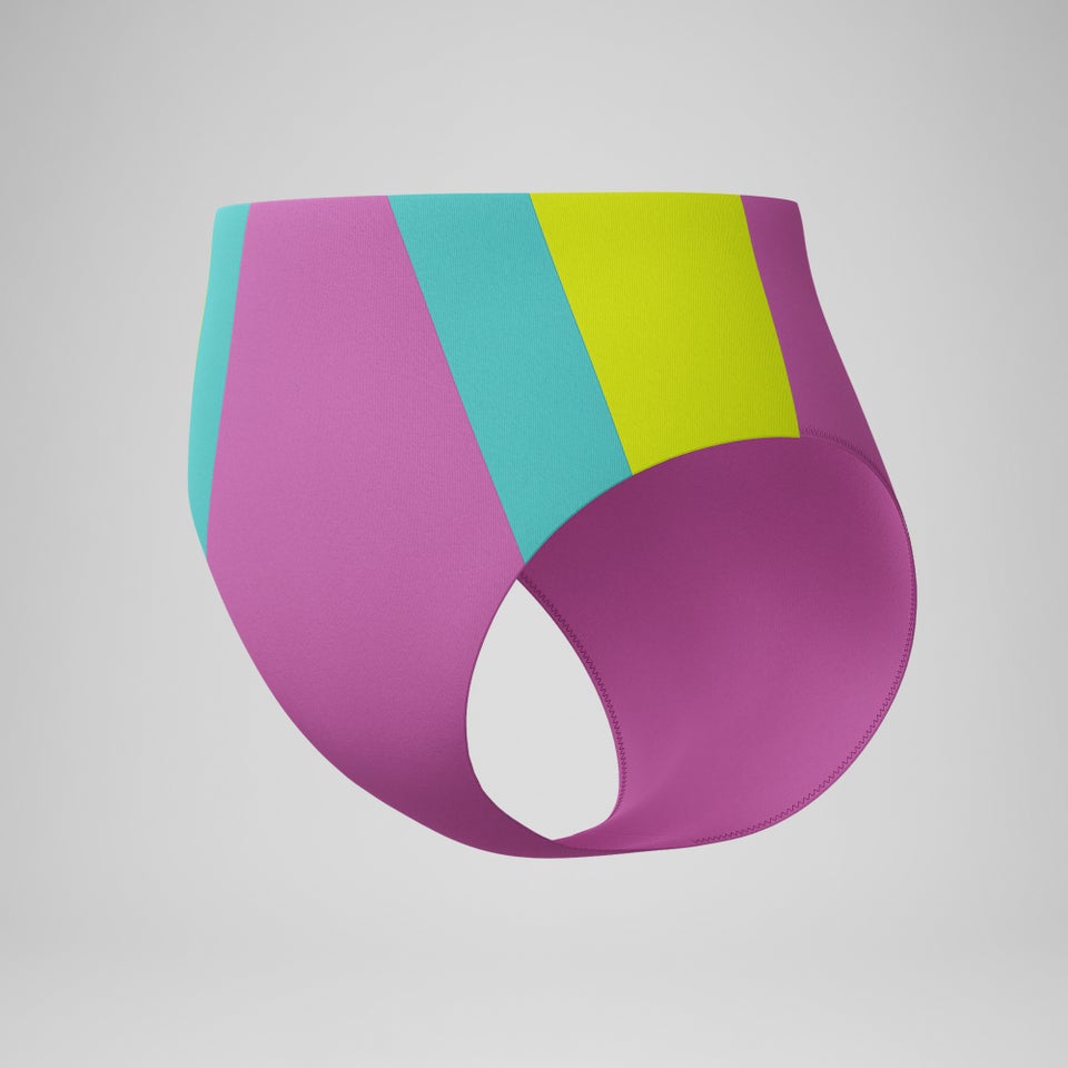 Women's Colorblock Highwaist Bikini Bottom Pink/Blue