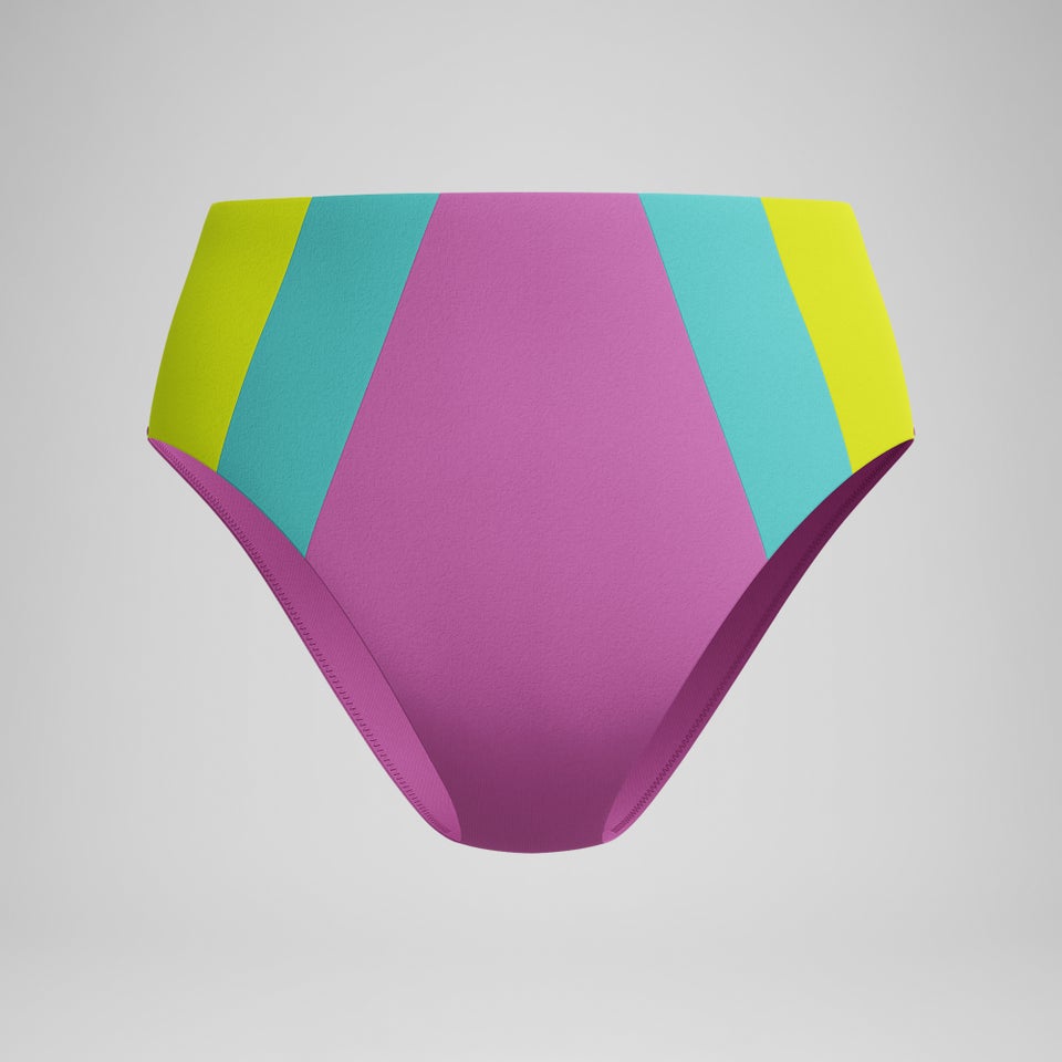 Women's Colorblock Highwaist Bikini Bottom Pink/Blue