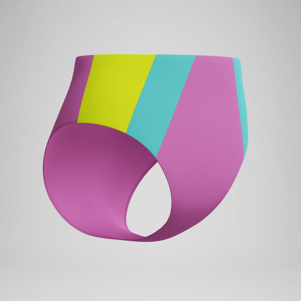 Women's Colorblock Highwaist Bikini Bottom Pink/Blue