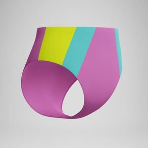 Women's Colorblock Highwaist Bikini Bottom Pink/Blue