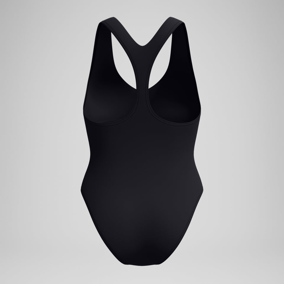 Klassischer Racerback-Badeanzug Schwarz für Damen