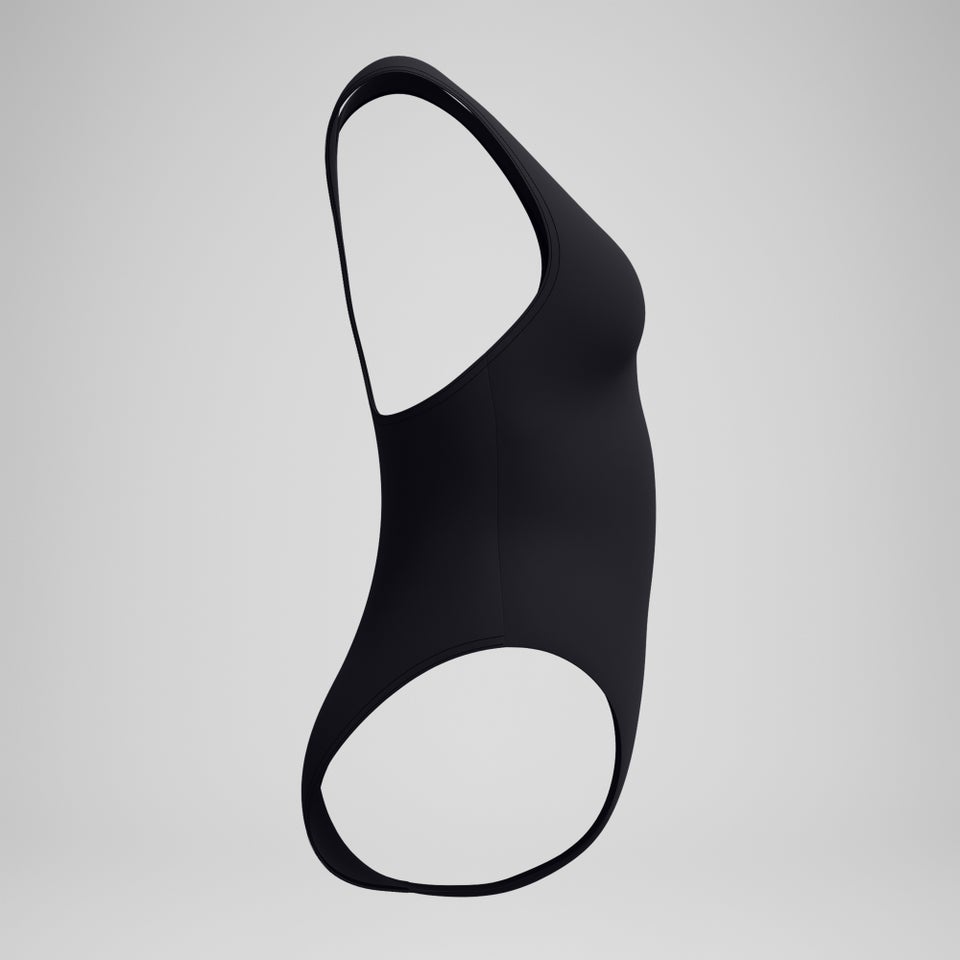 Klassischer Racerback-Badeanzug Schwarz für Damen