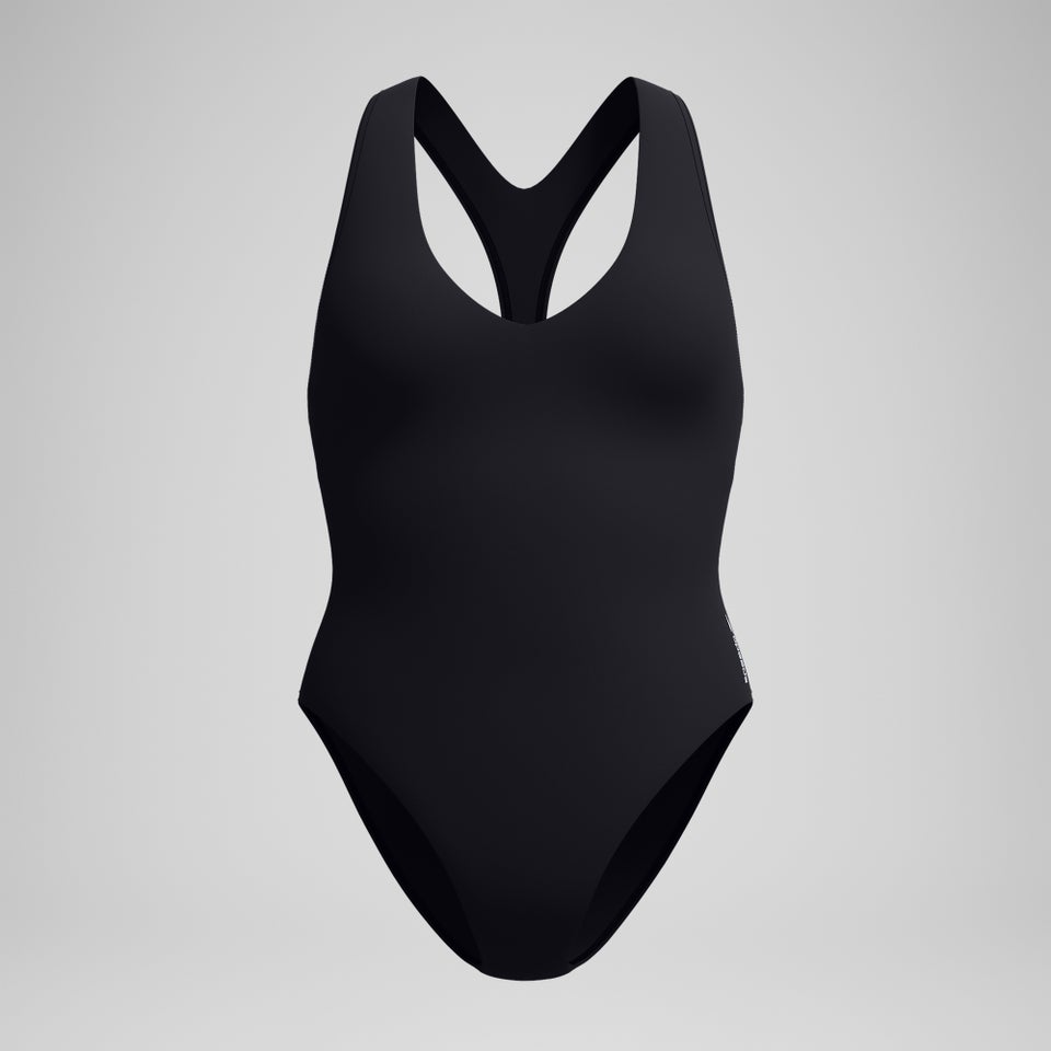 Klassischer Racerback-Badeanzug Schwarz für Damen