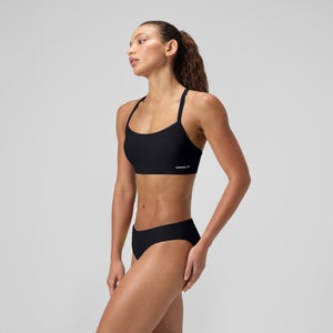 Women's Solid Racerback Bikini Top Black