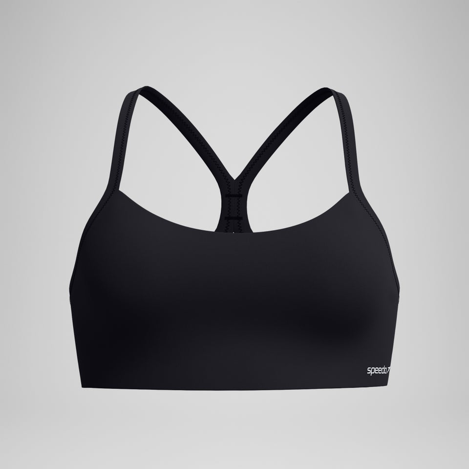 Women's Solid Racerback Bikini Top Black