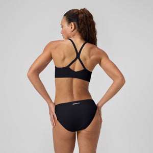 Women's Solid Racerback Bikini Top Black
