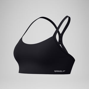 Women's Solid Racerback Bikini Top Black