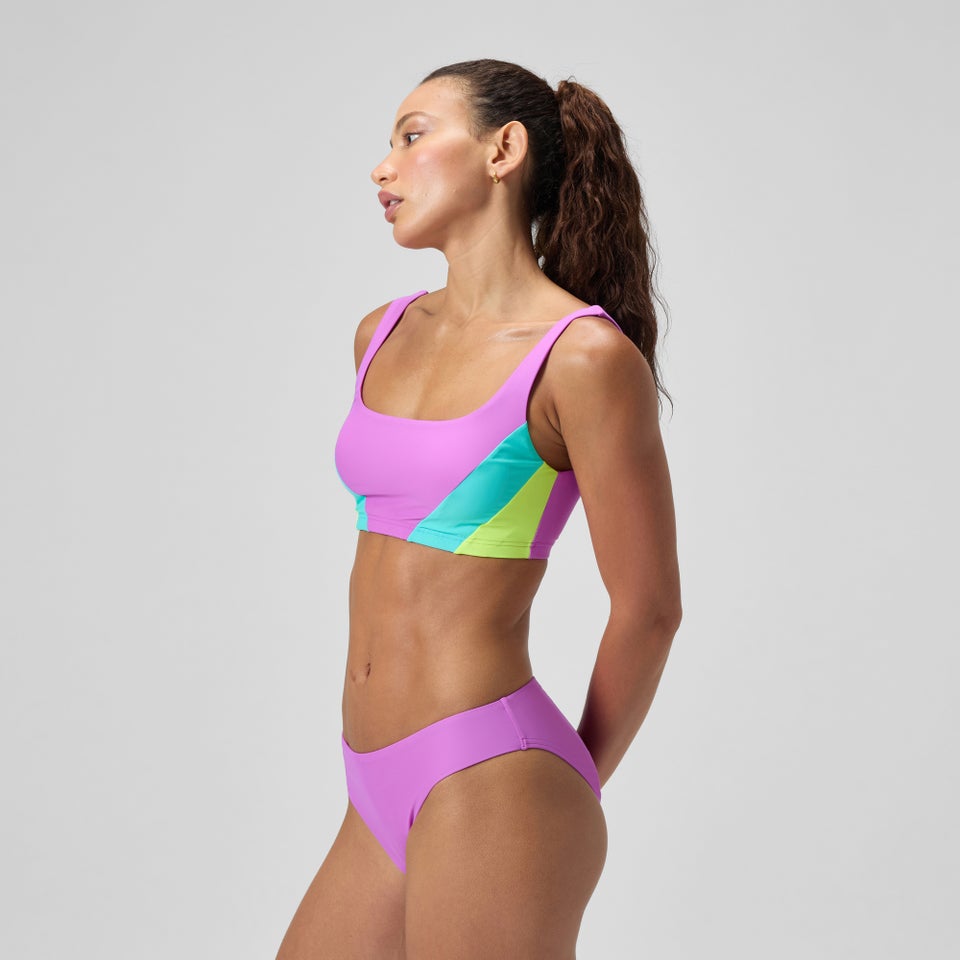 Women's Colorblock Scoop Bikini Top Pink