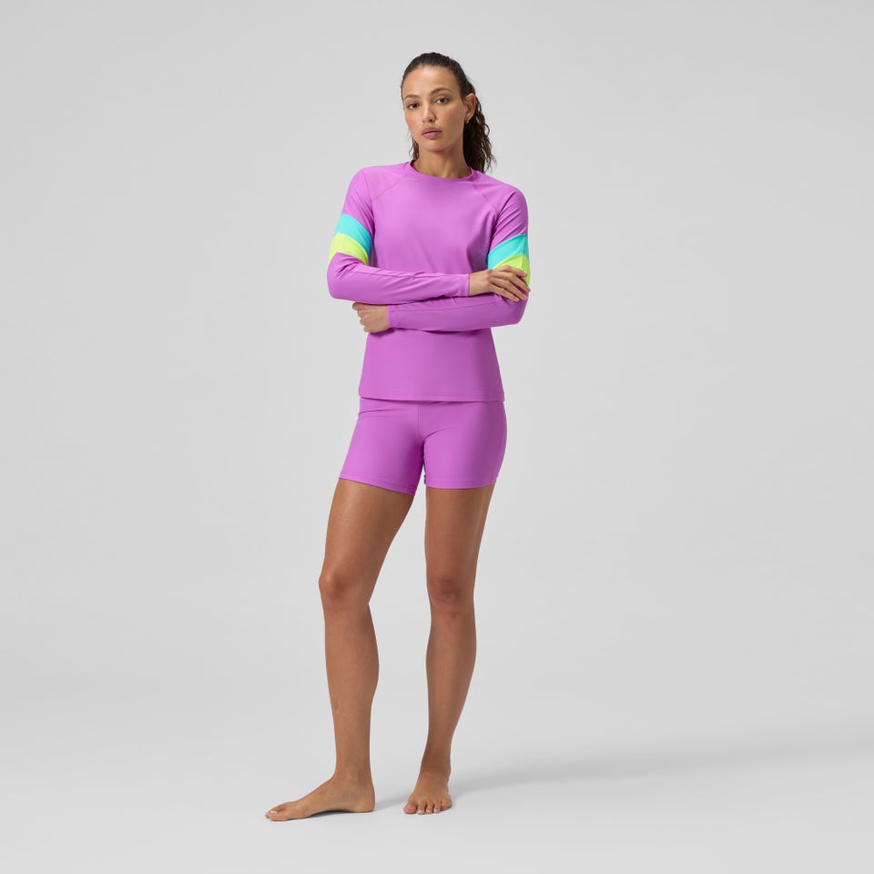 Women's Colorblock Long Sleeve Rashguard Purple