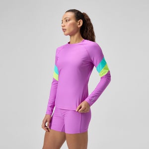 Women's Colorblock Long Sleeve Rashguard Purple