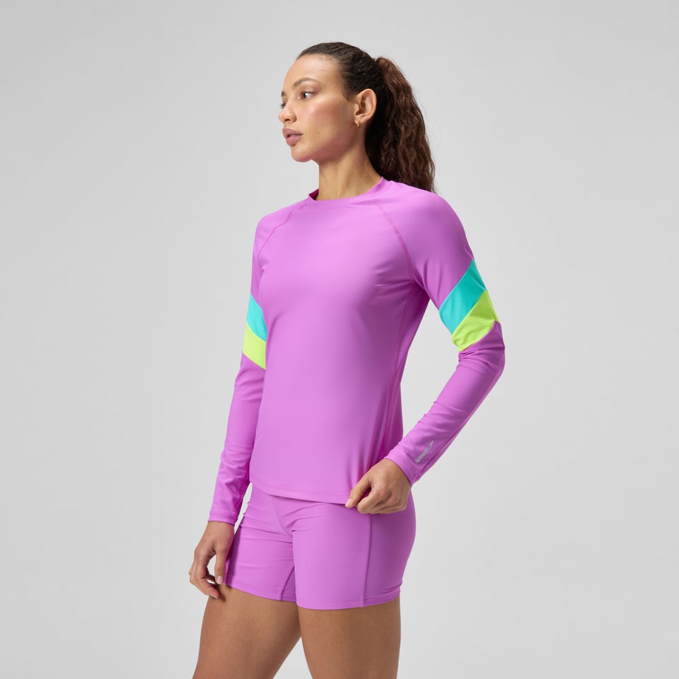 Women's Colorblock Long Sleeve Rashguard Purple
